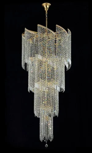 Люстра подвесная GRANDE SP25 D800 GOLD Crystal Lux прозрачная на 25 ламп, основание золотое в стиле современный  фото 4